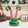 Sequins Stuffed Legs Xmas Decor Stripped Bendable Desktop Ornament  Home Xmas Decor