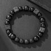 Schwarzes Achterball Geometrisches Metallknopf Armband Für Paare Und Männer
