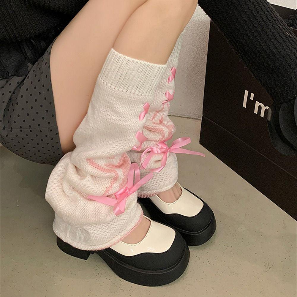 Warm Leg Warmers Drawstring Wide Leg Socks Fashion Long Stockings for Winter Autumn