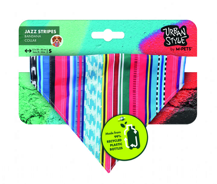 

Wahw Pet Urban Style Jazz Stripes Patterned Dog Bandana - S