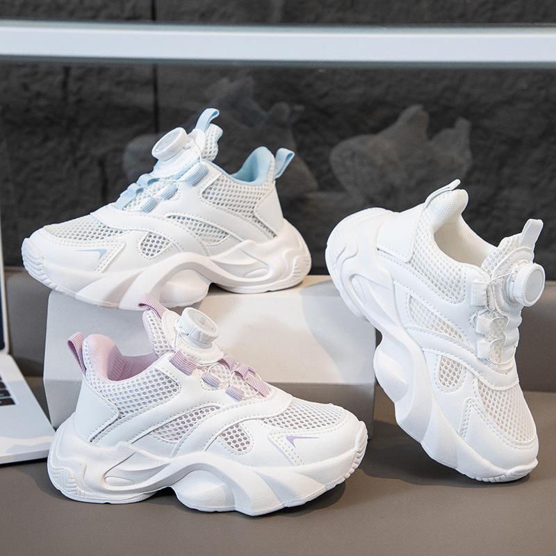 Kindersportschuhe Frühling und Sommer 2026 neue Single-Mesh Dad Shoes vielseitige weißer Schuh mit weicher Sohle