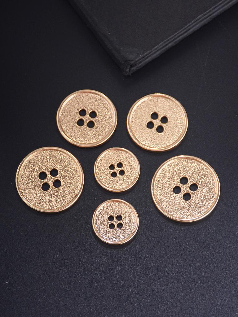 10Pcs/Set Classic Round Flatback Buttons Jewelry Diy Hand Sewing 4 Holes Metal Buttons Apparel Accessories All Match