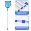 Pool Skimmer Rake with Adjustable Pole Fine Mesh Pool Leaf Catcher Detachable Leaf Net for Cleaning Pools Spas Hot Tubs Fountains