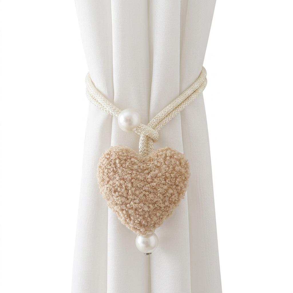 Curtain Tie Backs With Heart Shape And Pearl Pendant For Kids Room Decoration