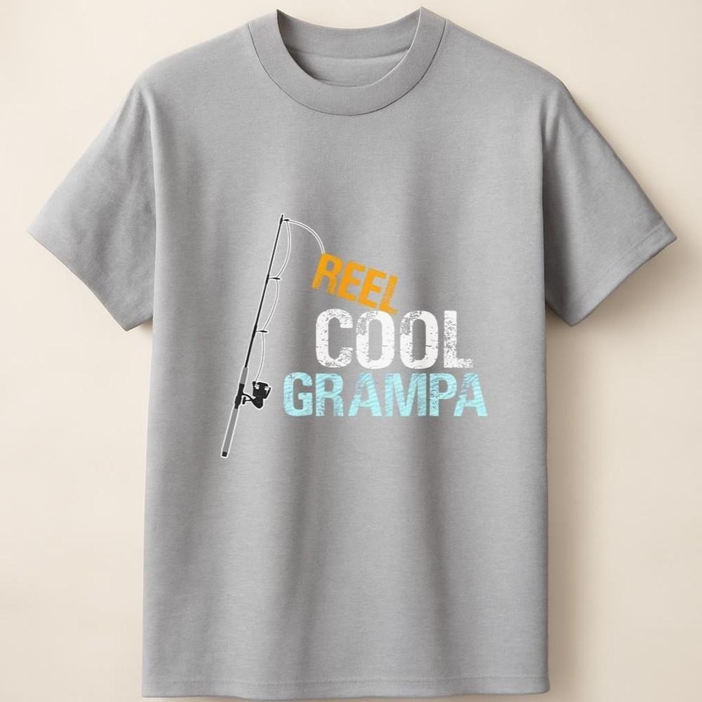 Reel Cool Grampa Outdoor Fisherman Graphic Playful Grandpa Gift T Shirt Unisex T-Shirt XXL