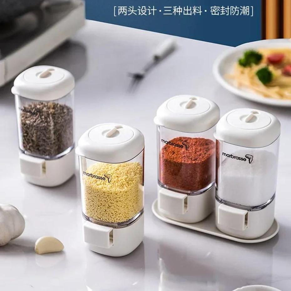 Bottiglia Controllabile Misurabile Sale Gadget da Cucina Set Combinazione Condimenti Barattolo Domestico Tipo a Pressione Sale Spruzzino Strumenti Spezie