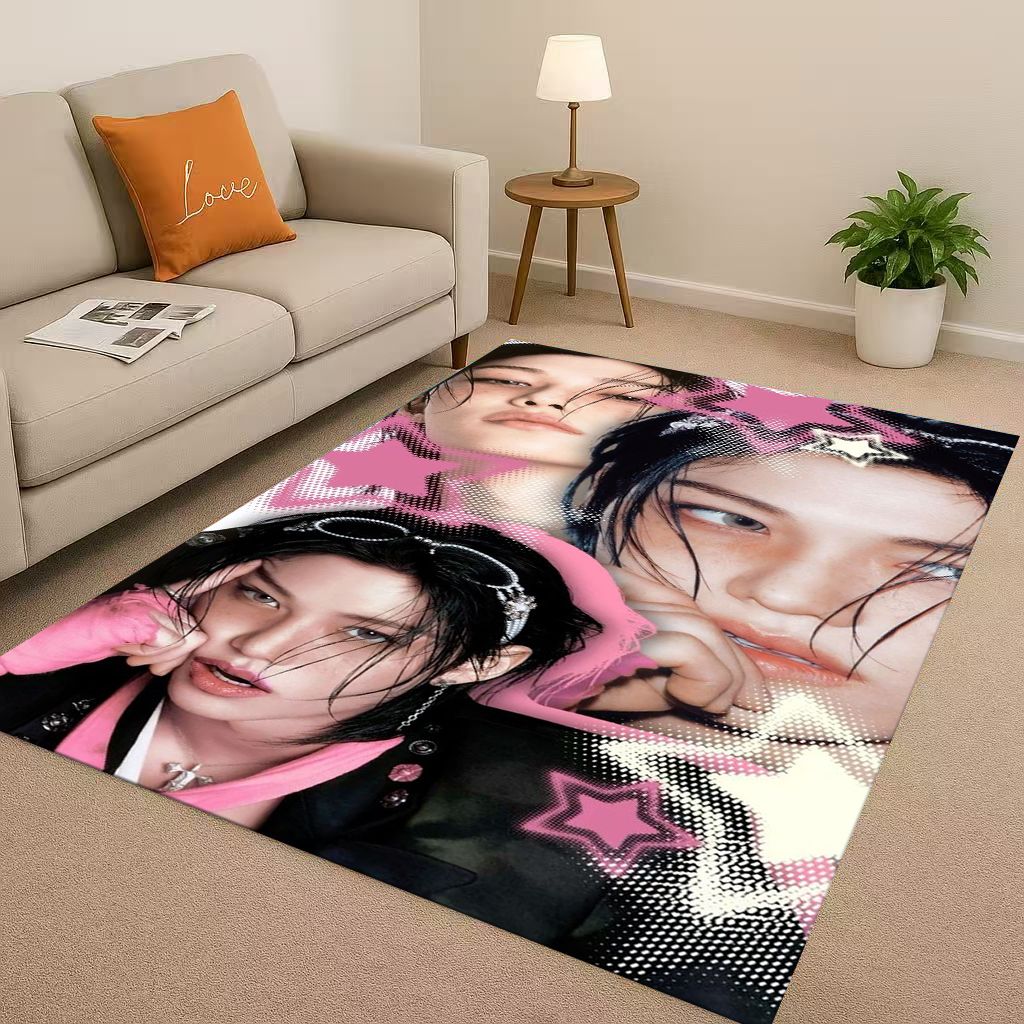 3D Kpop Felix Star Art living Room Non-Slip Area Rug Soft Carpet for Bedroom Playroom and Sofa,Easy Clean Home Decor Doormat