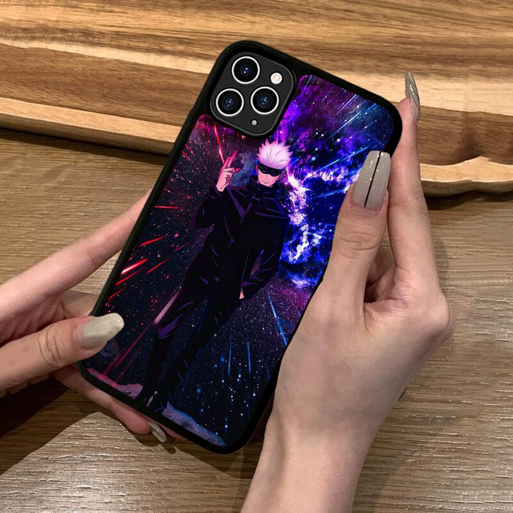 Cartoon Gojo Satoru Characters Phone Case Silicone PC+TPU For For IPhone 11 12 13 14 15 16 Plus Pro Max Cover