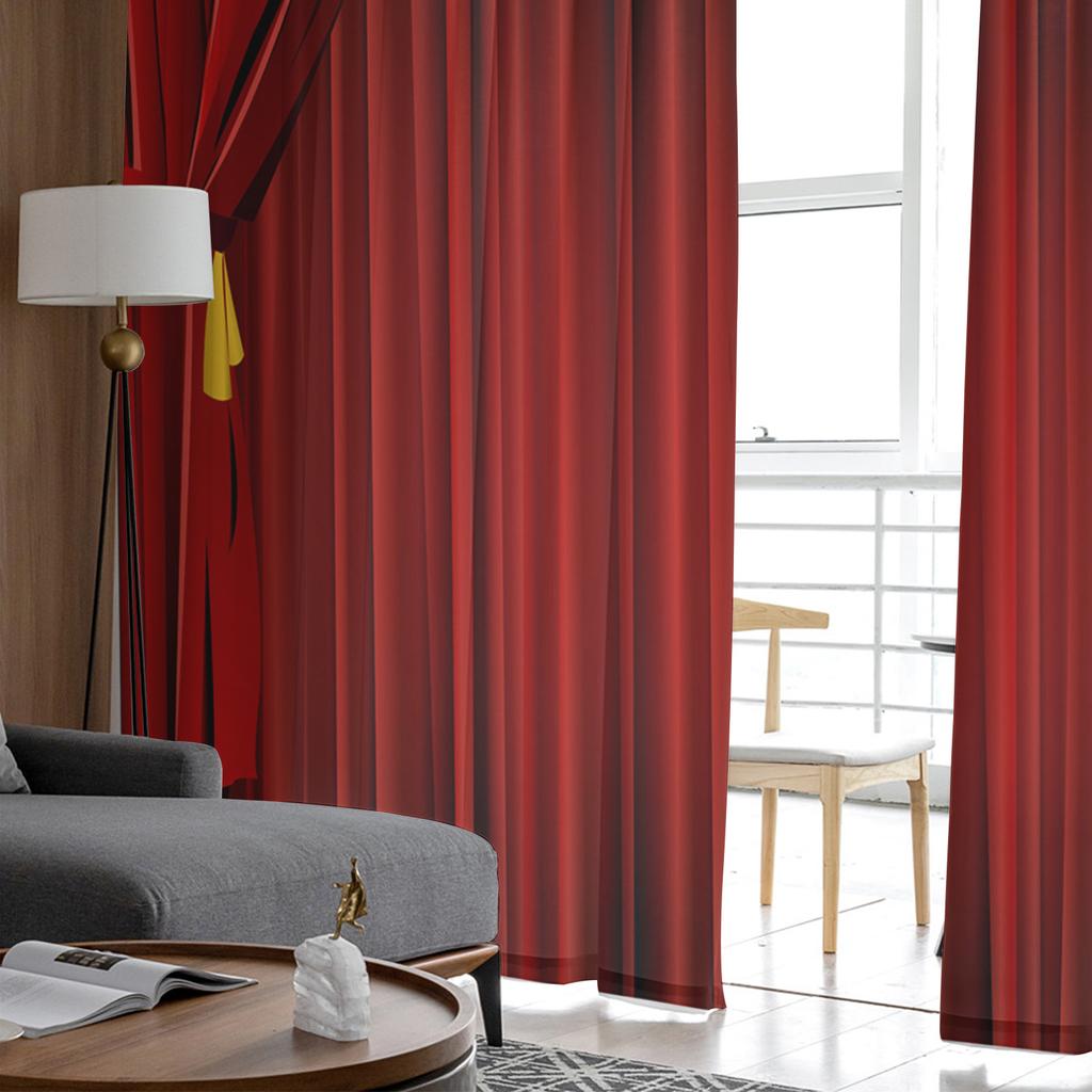 Červené Závěsy Fáze Tyl Závěsy Do Obývacího Pokoje Průsvitný Závěs Ložnice Voál Dekorativní Okenní Dekorace