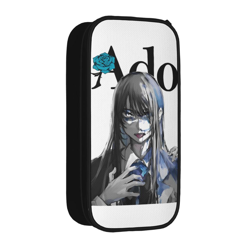 Ado Pencil Case Fun Goth Jrock Music Pen Box Bags for Student Big Capacity Students School Zipper Pencil Box