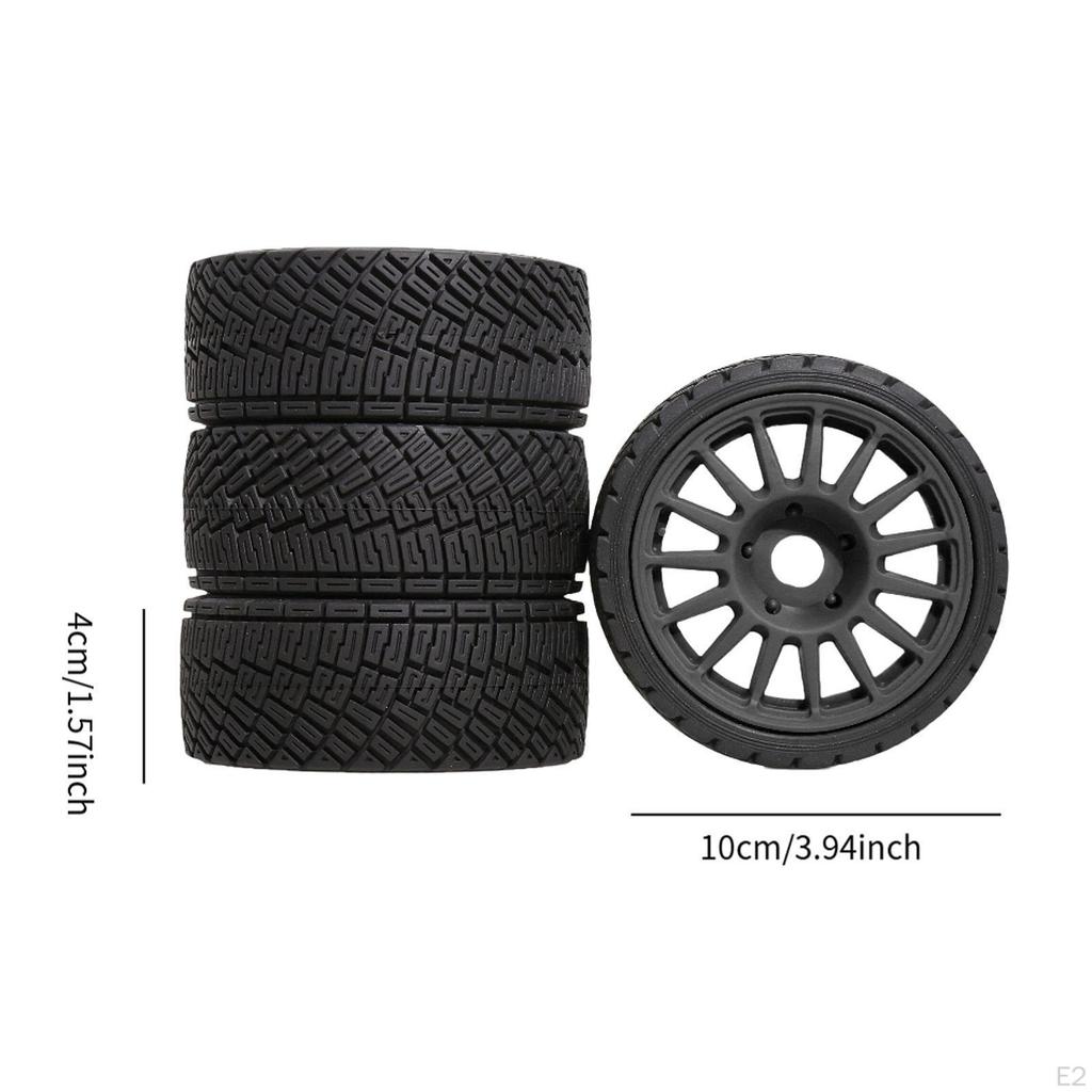 4 Pieces RC Wheel and Tire DIY Accs Easy Installation Professional Model Spare Parts Replace