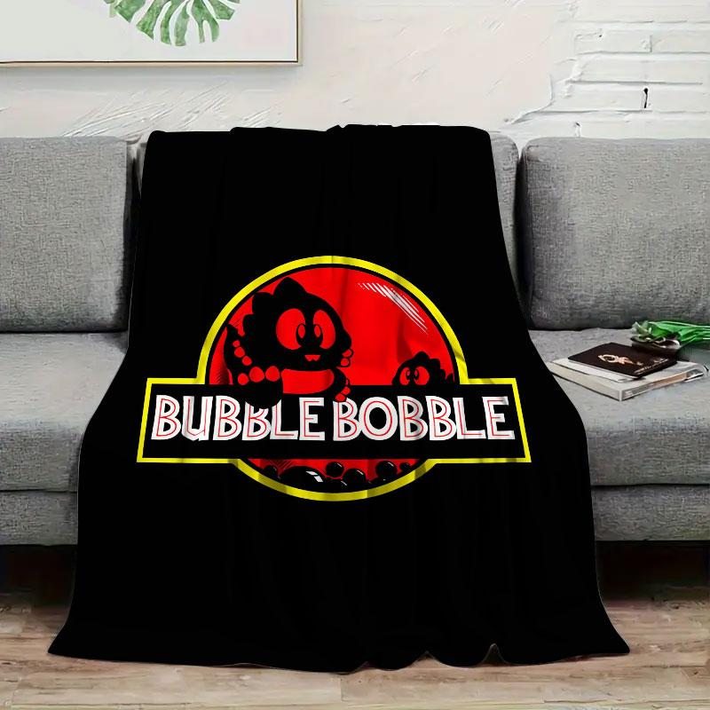 

1Pc BubbleBobble Print Flannel Blanket, High quality Comfortable for All Seasons, Home Decor, Warmth and Comfort, Perfect for Christmas Gifts 80cm x 120cm