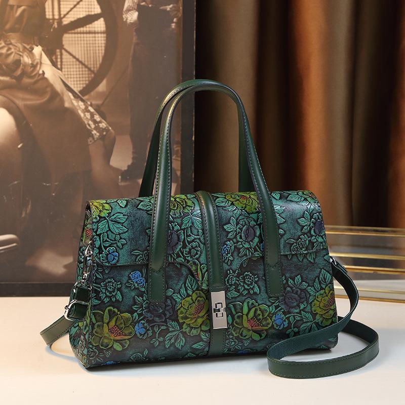 Chinese Classical Engraved Series Light Luxury Women'S Handbag Large Capacity Fashion High Sense Shoulder Messenger Bag