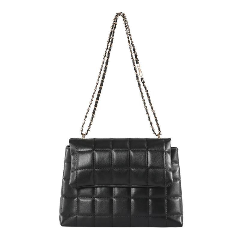 Elegant Pu Quilted Crossbody Bag For Women Stylish Chain Shoulder Bag Trendy