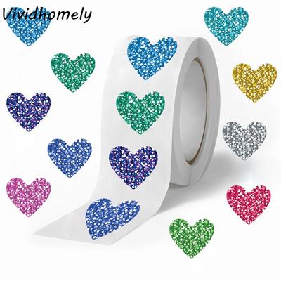 500pcs Love Heart Stickers Self-adhesive Blank Sealing Label Exquisite Handmade Reward Sticker Wedding Decoration