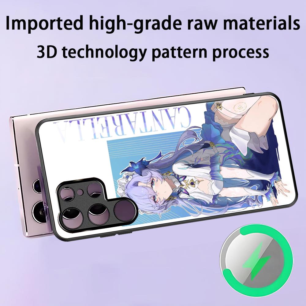 Game Wuthering Waves Cantarella New Phone Case For Samsung S25 S24 S23 S22 S21 S20 Plus Ultra Note20 Glass Magnetic Case