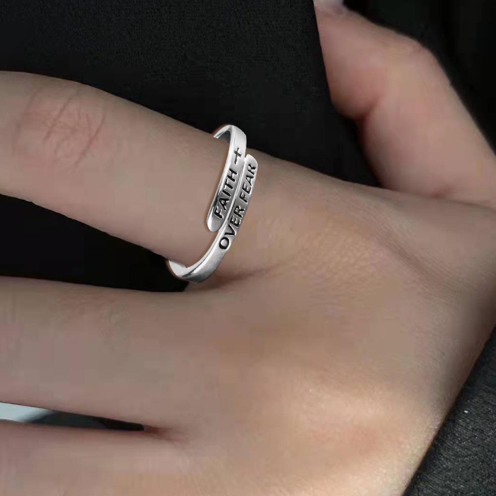 Retro Faith Men And Women Trendy Personality Line Finger Open Letter Old F D4X0