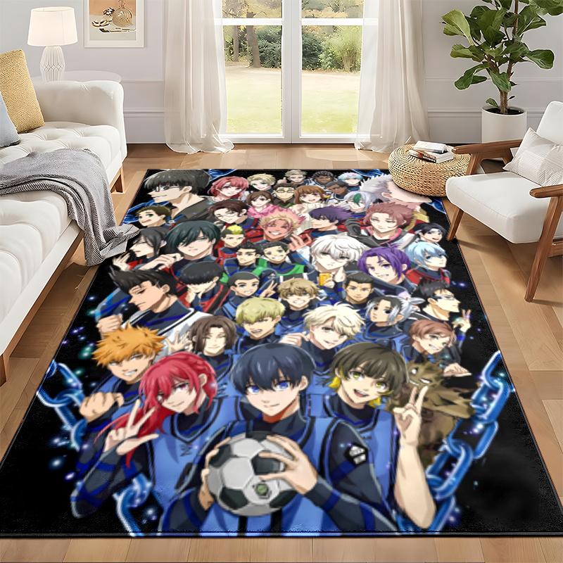 Blue Lock Carpet Door Mat for Living Room or Bedroom Protective Mat Under Chair Office Decoration Christmas Gift Birthday Present