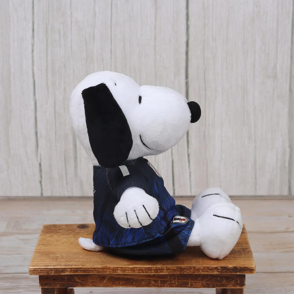 Yoshitoku Snoopy Plush Toy Officially Licensed Product of the Japan National Soccer Team Comes in a gift bag Pink Color Kids will love (27cm tall) -
