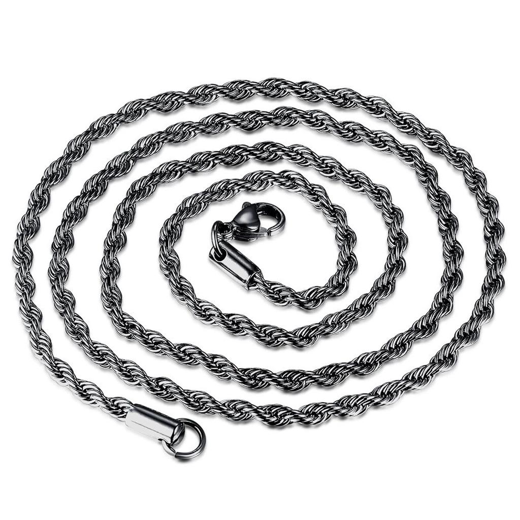 1 Piece Stainless Steel Necklace For Men Women Braided Rope Chain Choker Necklace Gold Color Neck Metal Fashion Jewelry Gift