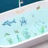 6Pcs/Set Bathtub Decoration Anti-Slip Bathtub Stickers Cartoon Coral Crab Small Fish Pattern Stickers Bathroom Pvc Frosted Batht