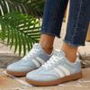 Women's Spring Flat Lace-Up Training Casual Sports Shoes, Slimming Board Style, Available In Large Sizes.