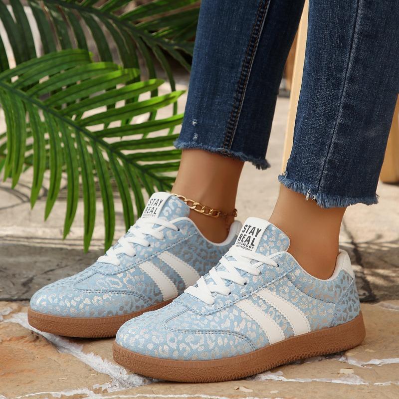 Women's Spring Flat Lace-Up Training Casual Sports Shoes, Slimming Board Style, Available In Large Sizes.