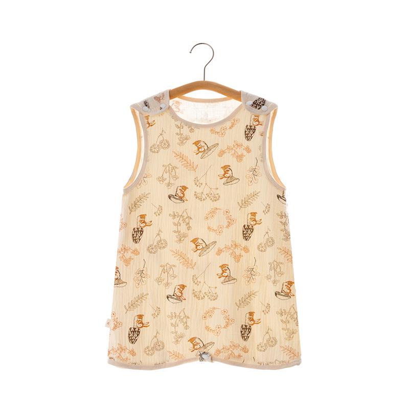 Pure Cotton Gauze Sleeveless Baby Sleeping Bag for Newborns - Anti-Kick Quilt for Summer