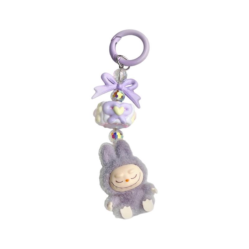Christmas Labubu Kawaii Particles Keychain Bag Cell Phone Charm Key Chain Christmas Gift Cute Plush Charm
