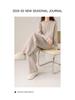Women's 24 Autumn/Winter Korean Loose Twisted Wool Suit: Cozy Round Neck Sweater & Straight Pants Set