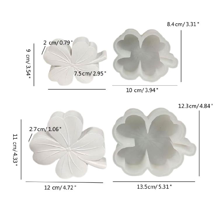 Four Leaf Candle Molds FOR DIY Craft Gypsum Ornaments