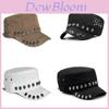 Skull Headbrand Flat Top Cap With Adjustable Strap For Streetwear And Sun Protection