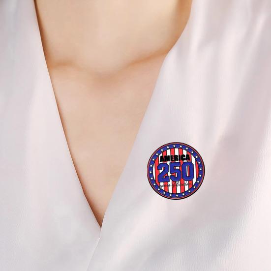 250th USA Anniversary Brooch Pin Metal Enamel Zinc Alloy Brooch Independence Day Commemorative Souvenir Badge for Bags, Clothing