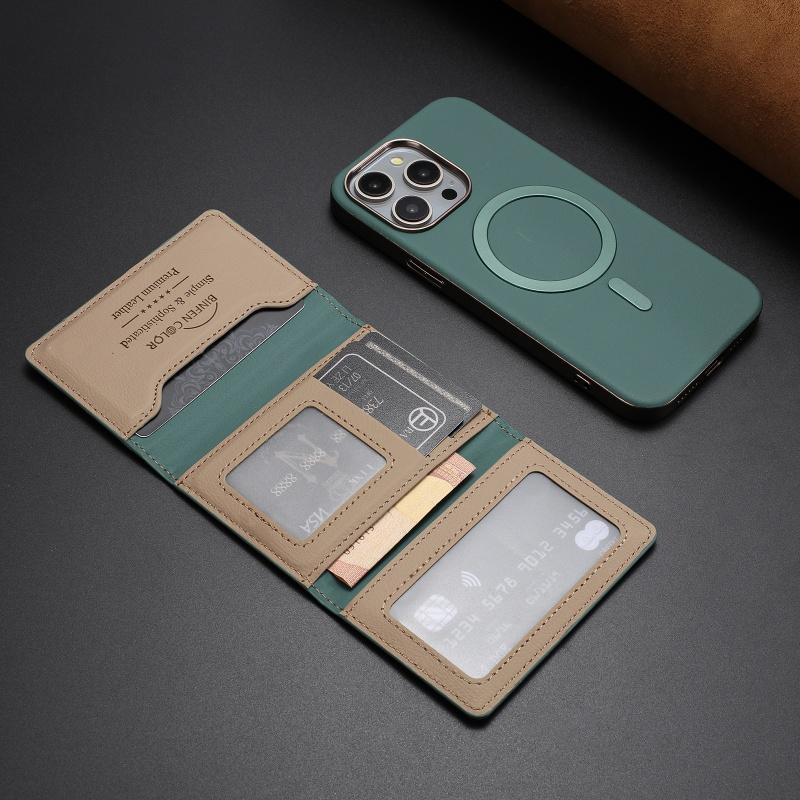 Odnímatelná 2v1 kožená peněženka Magnetický držák na karty Pouzdro na telefon Pro iPhone 16 Pro Max 15 Plus 14 13 12 11 XR 8 7 Převratné pouzdro