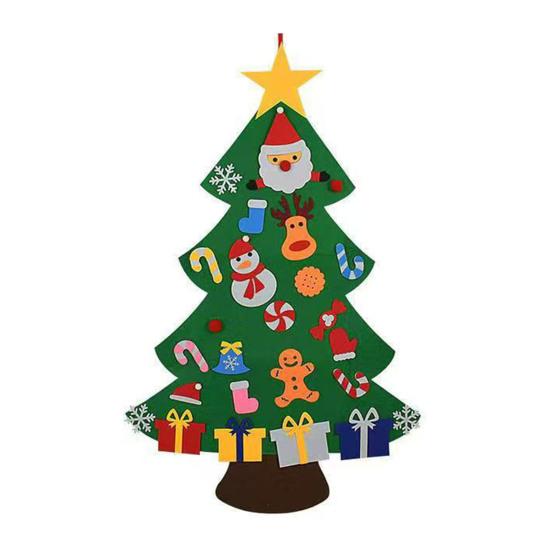 DIY Felt Christmas Tree with Detachable Ornaments Interactive Holiday Activity for Kids to Develop Motor Skills Wall Hanging Decor for Bedroom