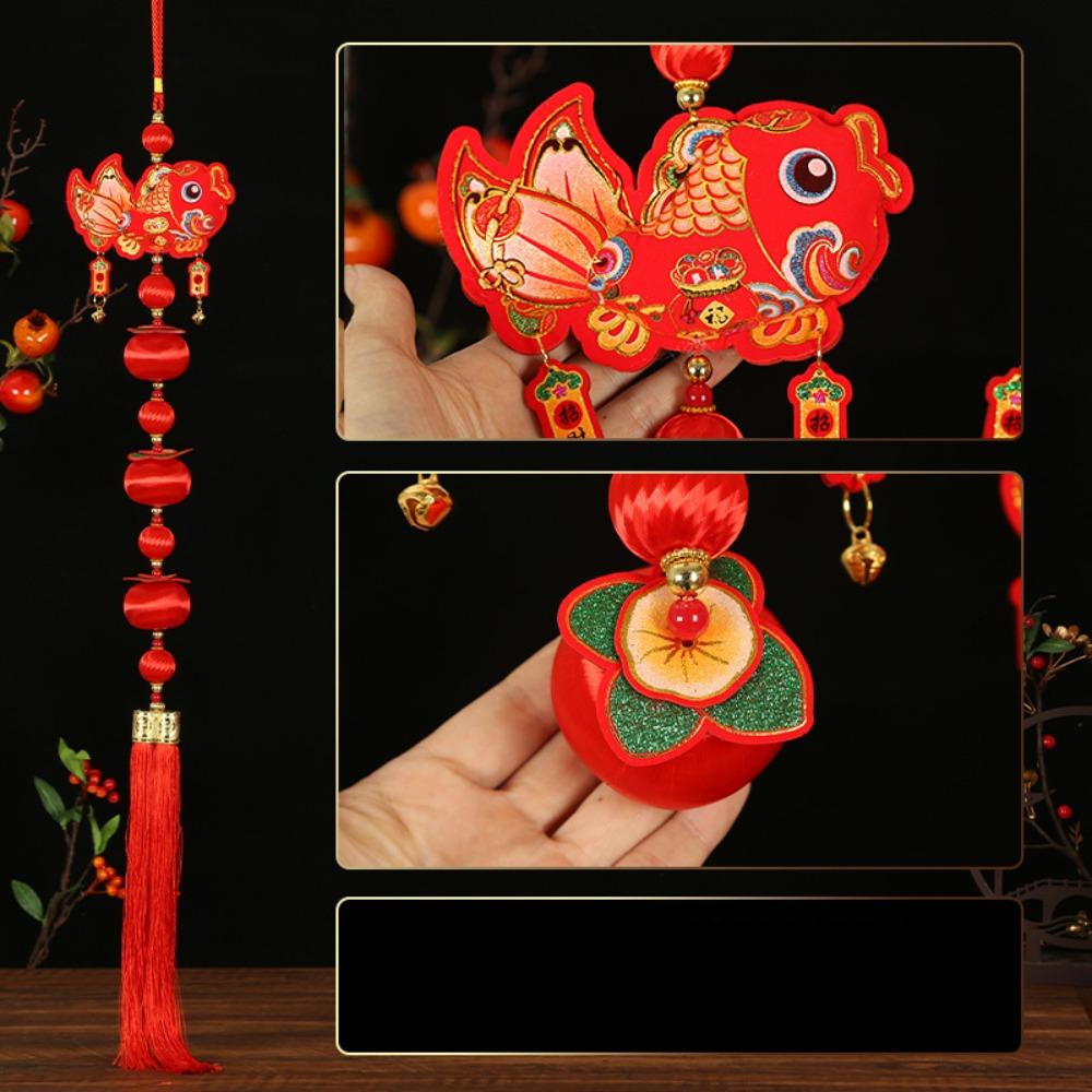 Fu New Year Lantern String Good Fortune Chinese Decoration Pendant Craft Red Lantern Hangings Door Style 1