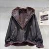 Double-Sided Mink Velet Fur Coat Women Winter Short Warm Thicken Fur Coat Women Hooded Plus Velet Cotton Coat
