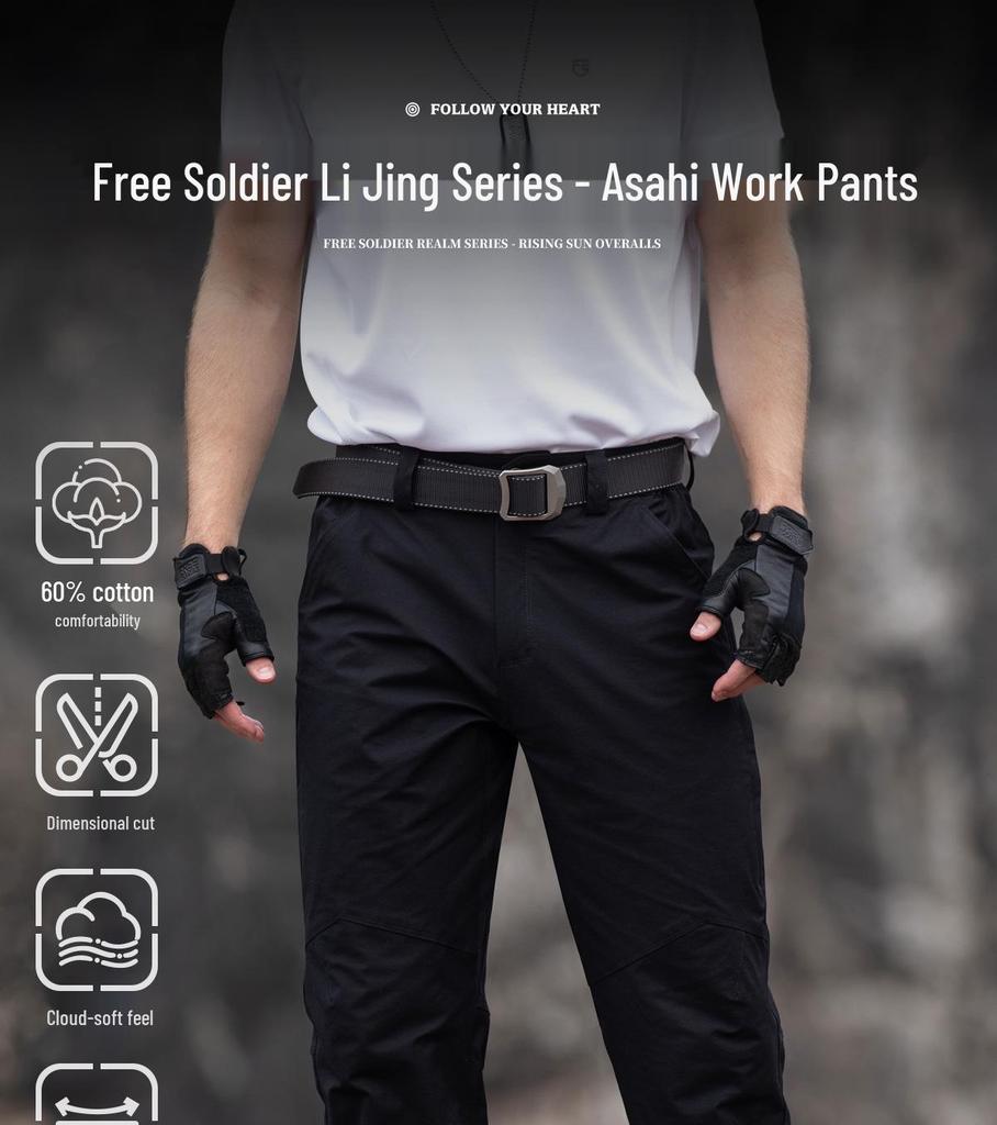 Free Soldier Men's Rising Sun Tactical Stretch Pants - Outdoor, Wear-Resistant, Scratch-Resistant, American Retro Long Trousers