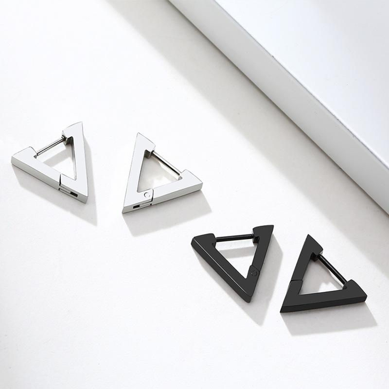 1 Pair/4 Pairs Triangle Hexagon Earrings for Men Women Geometry Hex Huggie Stainless Steel Modern Unique Earring Unisex Jewelry