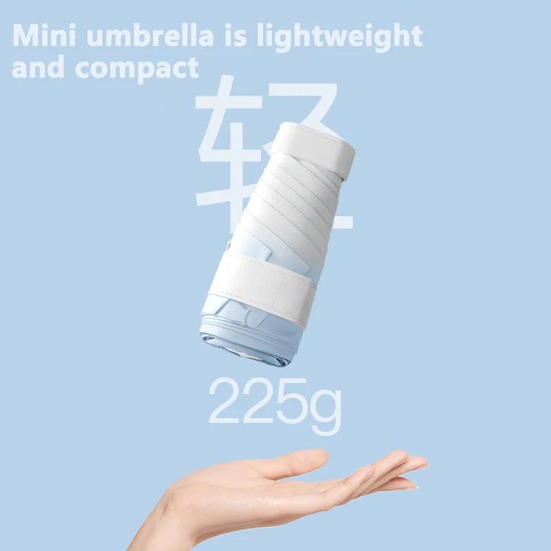 Mini Parapluie Pliant Résistant Au Soleil Pour Homme Et Femme, Protection Solaire UV, Vinyle, Petit, Ensoleillé, Pluie, Poche