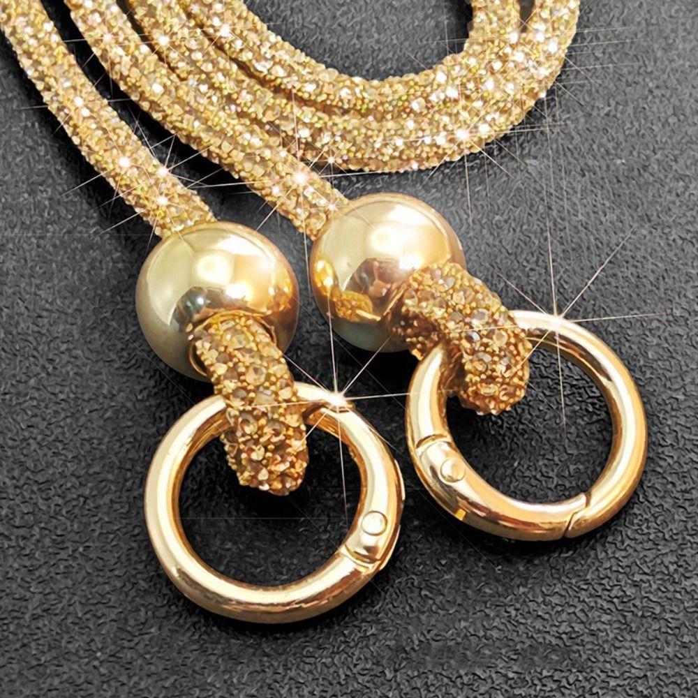 Glitter Crystal Rhinestone Phone Lanyard Bright Bling Bling Phone Case Chain Straps Crossbody Hanging Cord Phone Accessories