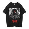 Berserk Guts Rage Panneau Manga Graphique Surdimensionné Anime Streetwear Unisexe Décontracté T-shirt Noir