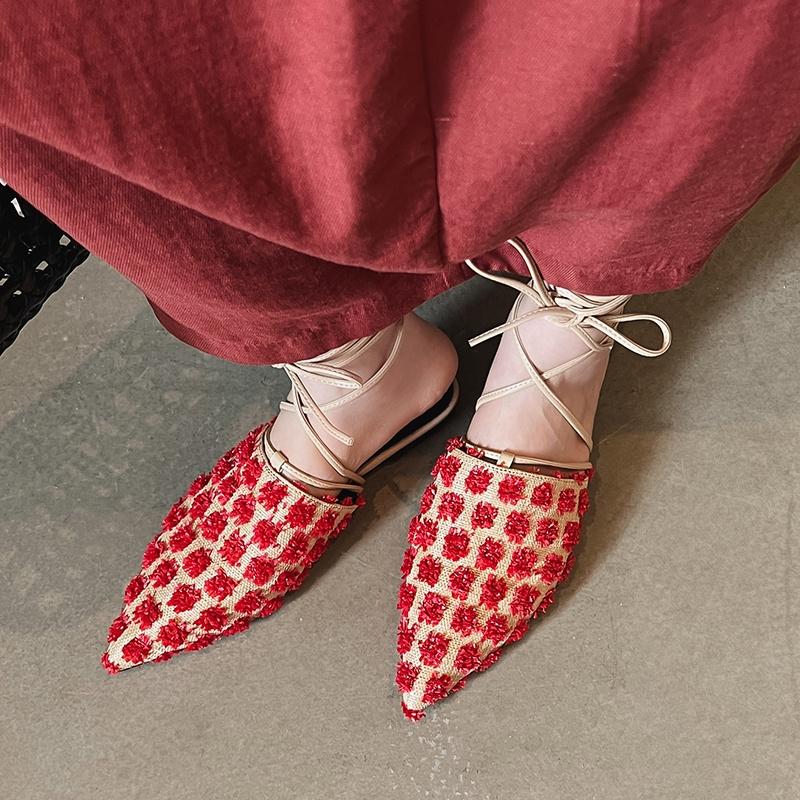 Fashion Women Shoes 2025 Newest Genuine Leather Ankle Strap Sandals Flats Heels Summer Daily Casual Comfort Shoes Woman Mules Sandals