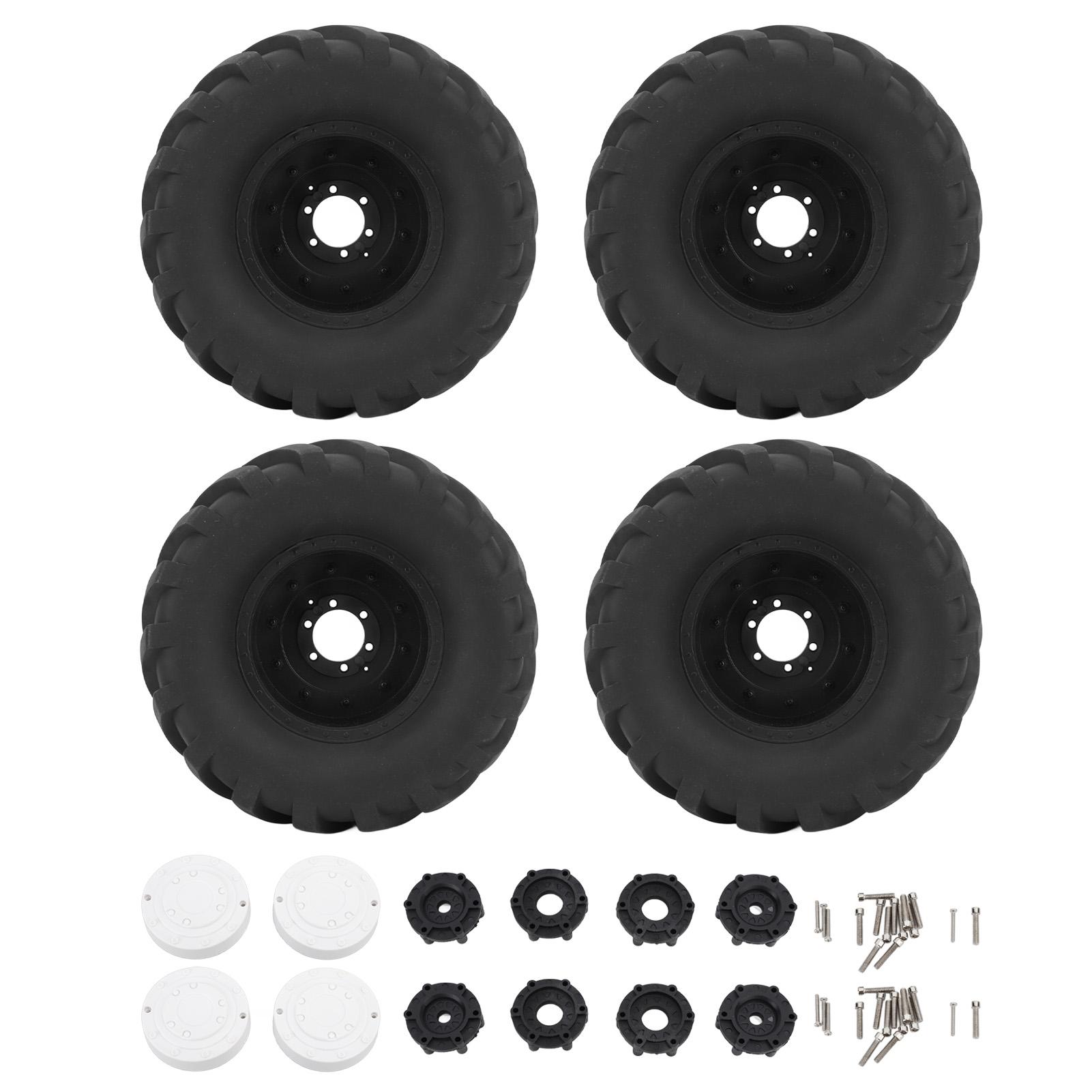 

4PCS RC Car Tires with Plastic Hub Rubber Wheel Strong Grip Pattern Shock Absorb RC Car Parts for Losi for Axial 1 8