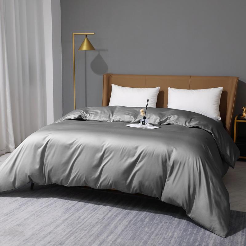 

100 Thread Count Cotton Satin Long staple Cotton Quilt Cover Comfortable High Quality Solid Color Quilt Cover Deluxe Double King 2pc pillowcase48x74