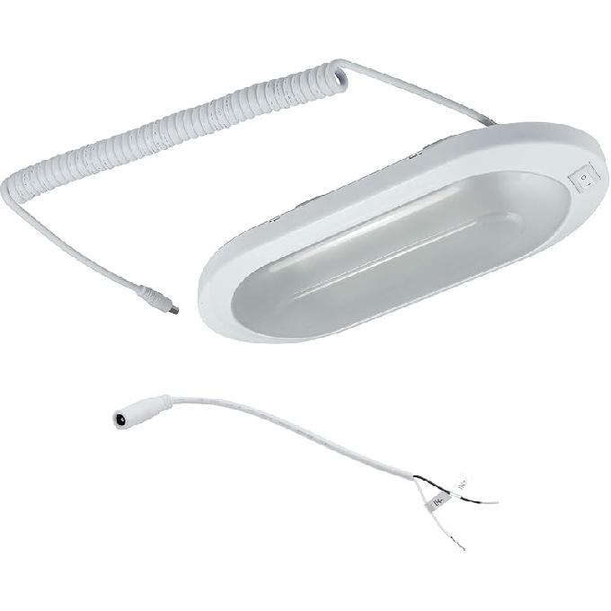 Facon 12 В светодиодный яркий RV Pancake Light Surface Mount - 2 шт., DDS01-008, 12 Вольт, внутреннее освещение с выключателем, для автодомов, кемперов, караванов, прицепов White, with with Pop Up M