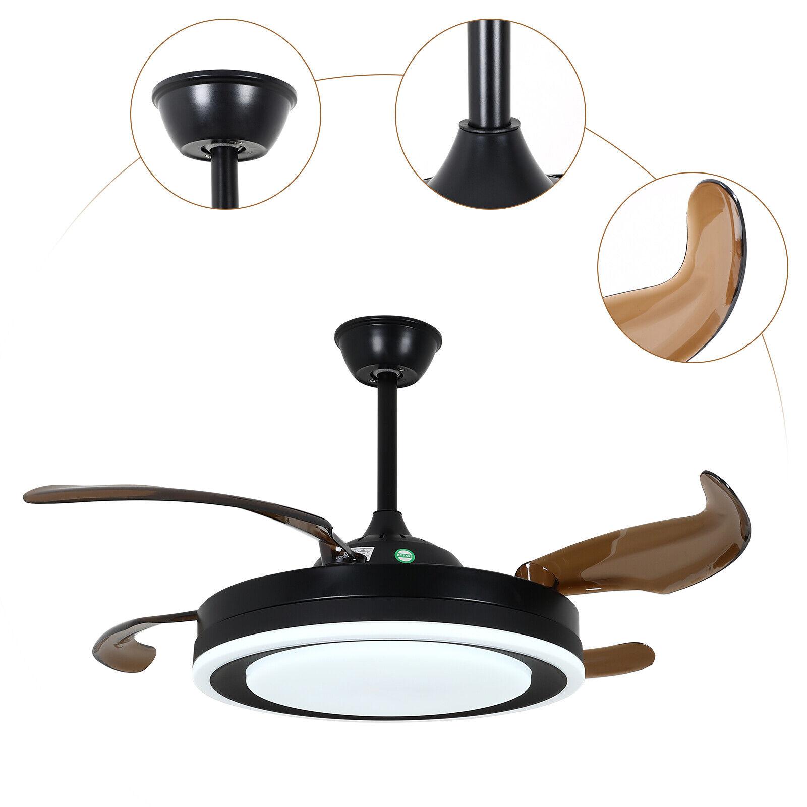 

Домашний декор потолочный вентилятор светильник пульт дистанционного управления светодиодная люстра лампа 42 дюйма выдвижные потолочные вентиляторы с подсветкой для спальни/гостиной 36-48W&110-120V чёрный