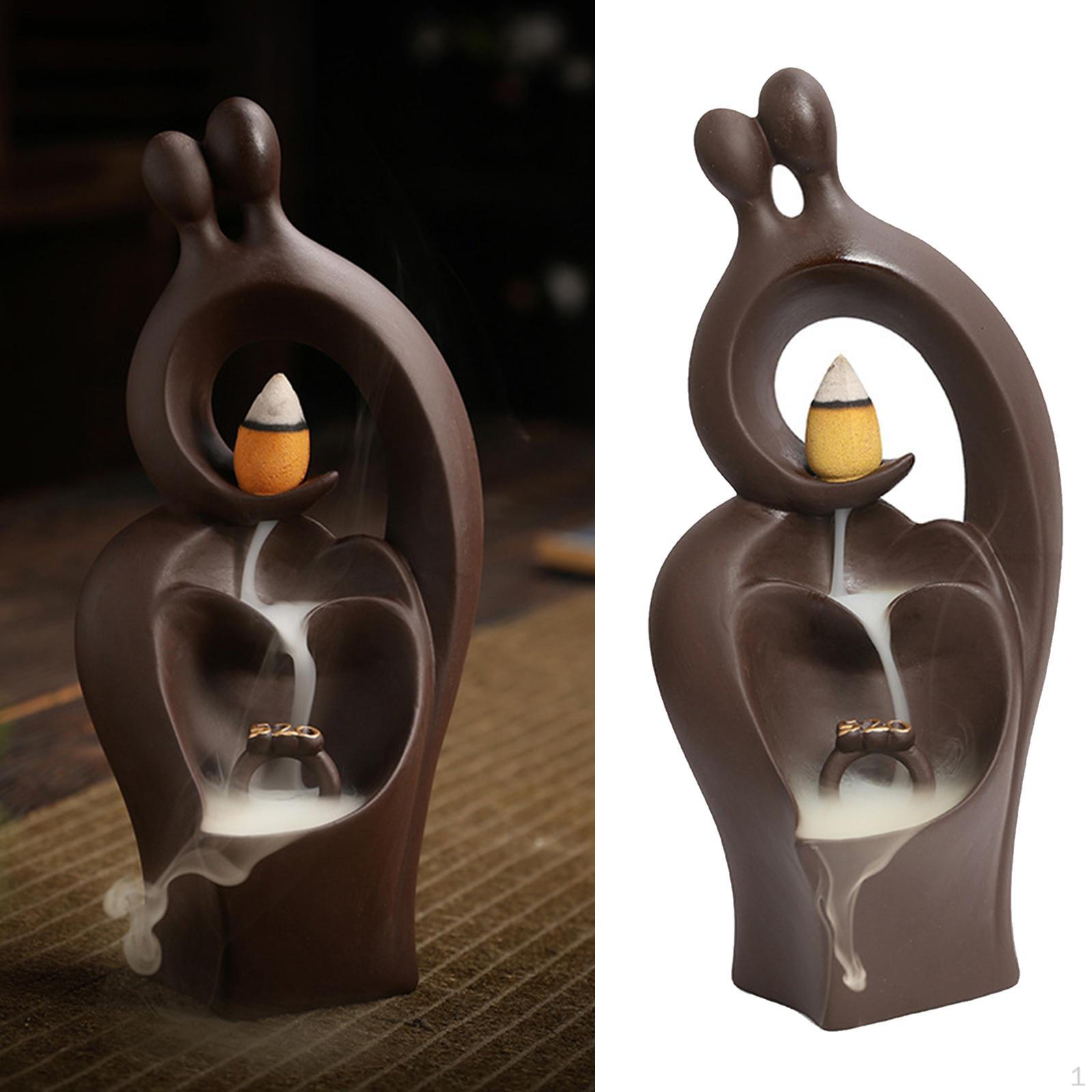 

Керамическая горелка с обратным потоком, глина, держатель дымового конуса, фигурка, привлекательное украшение для 7.9x6.9x17.8cm