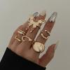 7pcs Fashionable Liquid Lavas Butterfly Rings Set Versatile Elegant Styles Jewelry Decoration for Various Occasions