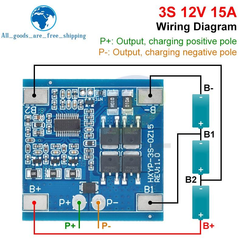 3S 12V 15A 20A 25A 30A BMS 18650 Lithium Battery Protection Board 11.1V 12.6V Anti-Overcharge Balance And Temperature Control